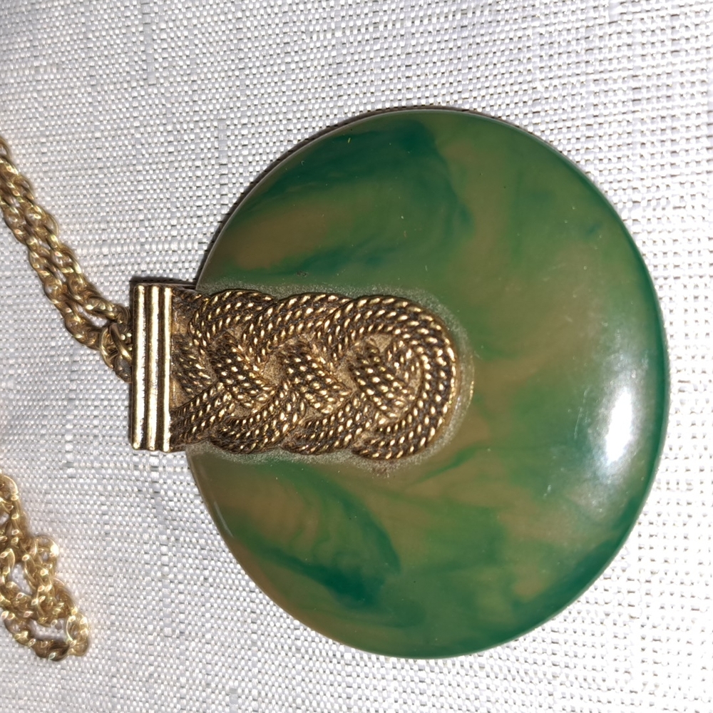 Vintage Max Factor "Khara" Solid Perfume Locket Pendant Necklace